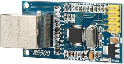 Garosa Ethernet Module W5500, PCB Connectivity with 3.3V 5V Power Supply, SPI Communication and 10-100Mbps Transfer Rate for Engineers and DIY Enthusiasts in Kuwait