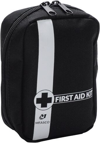 MFASCO Boy Scout Personal First Aid Kit-Compact Black Pouch Attaches to Belt or Bag, Scout-Compliant Supplies, Meets BSA Standards - Mini Emergency Kit for Travel, Hiking, Camping, Outdoor Use 6x4x2.5 in Kuwait