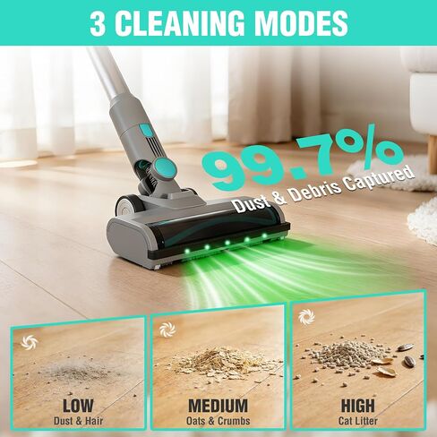 HAUSHOF Cordless Vacuum Cleaner with Auto Empty Station, 250W Motor, HEPA Filter, Anti-Tangle Brushroll, Stick Vacuum for Pet Hair, Hardwood Floors, Carpets in Kuwait