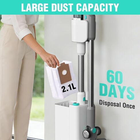 HAUSHOF Cordless Vacuum Cleaner with Auto Empty Station, 250W Motor, HEPA Filter, Anti-Tangle Brushroll, Stick Vacuum for Pet Hair, Hardwood Floors, Carpets in Kuwait