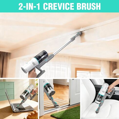 HAUSHOF Cordless Vacuum Cleaner with Auto Empty Station, 250W Motor, HEPA Filter, Anti-Tangle Brushroll, Stick Vacuum for Pet Hair, Hardwood Floors, Carpets in Kuwait