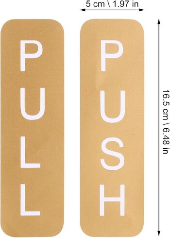 Lurrose Golden Pvc Push Pull Door Sticker with Privacy Protection and Simple Installation Stylish Adhesive Decal for Glass Doors in Kuwait