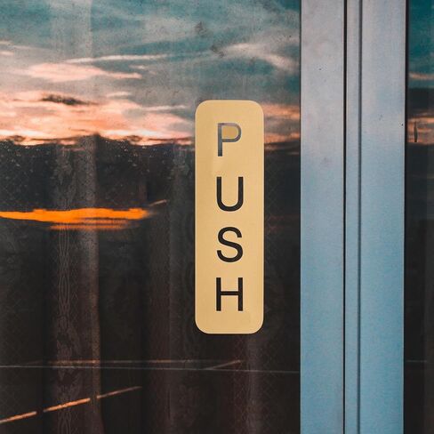 Lurrose Golden Pvc Push Pull Door Sticker with Privacy Protection and Simple Installation Stylish Adhesive Decal for Glass Doors in Kuwait