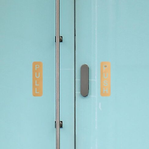 Lurrose Golden Pvc Push Pull Door Sticker with Privacy Protection and Simple Installation Stylish Adhesive Decal for Glass Doors in Kuwait