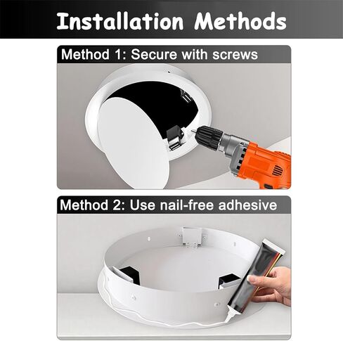 Push-to-Open Circular Access Panel, Aluminum Frame Crawl Space Hatch Doors, Magnetic Maintenance Cover for Concealing Piping/Wiring(Style 3,20cm/7.9in) in Kuwait