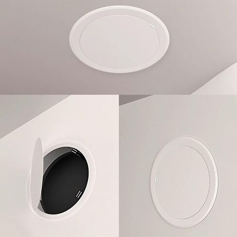 Push-to-Open Circular Access Panel, Aluminum Frame Crawl Space Hatch Doors, Magnetic Maintenance Cover for Concealing Piping/Wiring(Style 3,20cm/7.9in) in Kuwait