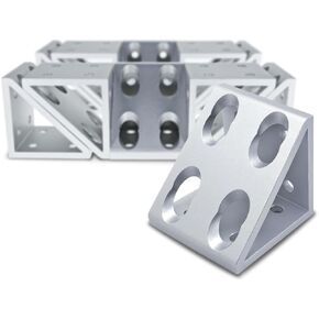 8020, 4338, 15 Series, 8 Hole Aluminum Inside Corner Gusset L Bracket for 80/20 Extruded Aluminum Extrusion Heavy Duty Angle Bracket (Clear Anodize, 4) in Kuwait