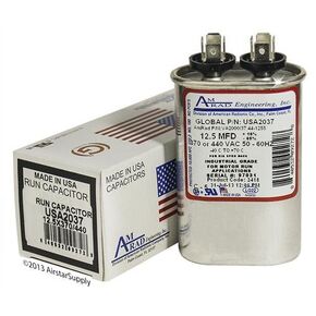 Genteq 97F5459 - 12.5 فائق التوهج MFD 370 / 440 فولت VAC AmRad مكثف تشغيل بيضاوي، صنع في الولايات المتحدة الأمريكية. in Kuwait