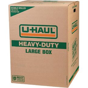 مجموعة صناديق النقل والشحن الكبيرة من U-Haul، من الورق المقوى عالي التحمل بجدار مزدوج، 18 × 18 × 24 بوصة، سعة 80 رطل - مجموعة مكونة من 10 صناديق ولفة واحدة من شريط بطول 55 ياردة in Kuwait