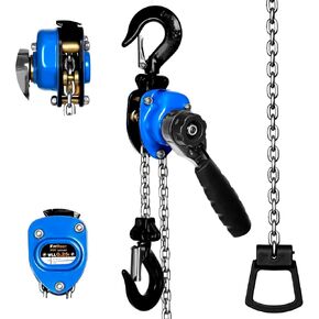 Mini Chain Hoist 1/4 ton 550Lbs Capacity 5ft Lift Manual lever chain hoist Alloy Steel G80 Chain 2 Heavy Duty Hooks, for Garages Warehouse Automotive Machinery in Kuwait