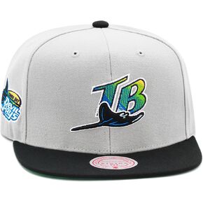 قبعة Mitchell & Ness Tampa Bay Devil Rays Cooperstown MLB Away Snapback - رمادي/أسود in Kuwait