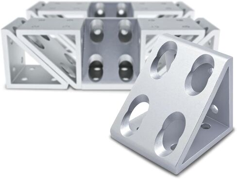 8020, 4338, 15 Series, 8 Hole Aluminum Inside Corner Gusset L Bracket for 80/20 Extruded Aluminum Extrusion Heavy Duty Angle Bracket (Clear Anodize, 4) in Kuwait