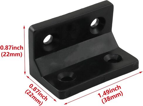 HJGarden 10PCS Plastic Corner Bracket Furniture Right Angle Connectors Panel Joining Brackets Black for Securing Bookshelves Desks Chairs Beds Wardrobes Dressers in Kuwait