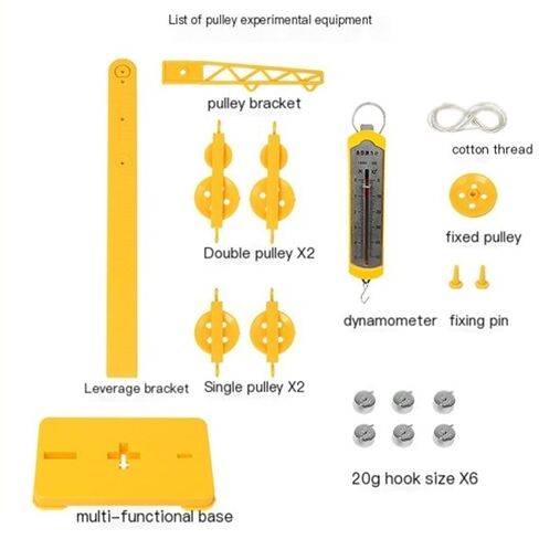 Fixed & Movable Pulley Block Set Mechanical Advantage Demonstrator Physics Force & Kinematics Experiment Kit Simple Machine Learning Accessory for Homeschool & School Science Lab in Saudi Arabia