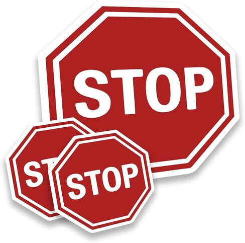 Stop Sign Stickers for Doors (3-Pack) – Visual Cue Safety Decals for Kids, Autism Support, Classroom & Home – 2 Sizes (4.5" & 2.75") Durable Indoor Vinyl in Saudi Arabia