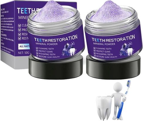 2PCS Mineral Powder for Rooth Restoration, Strengthens Gums, Teeth White Freshens Breath Mineral Powder, Natural Teeth Restoration in Kuwait
