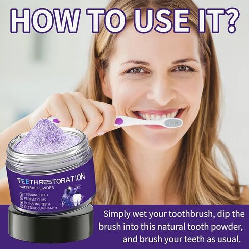 2PCS Mineral Powder for Rooth Restoration, Strengthens Gums, Teeth White Freshens Breath Mineral Powder, Natural Teeth Restoration in Kuwait