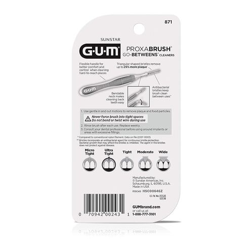 منظفات GUM Proxabrush Go-Betweens، فائقة الضيق 10 قطع (عبوة من قطعتين) in Kuwait