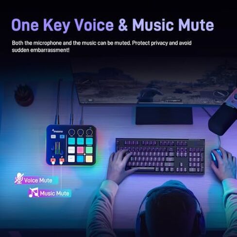 MAONO Podcast Equipment Bundle: Audio Interface and USB/XLR Dynamic Microphone-MaonoCaster G1 NEO+PD200XS Black in Kuwait