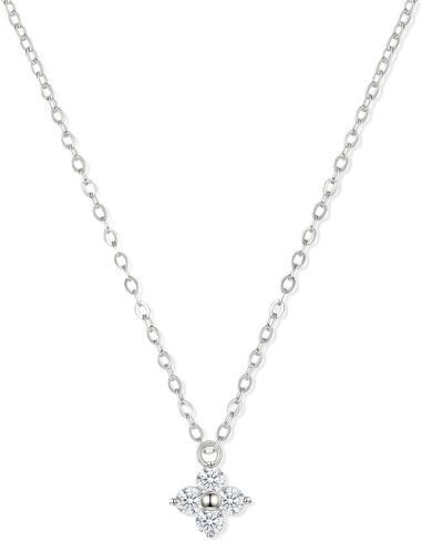 Dainty Clover Choker Bracelet Set for Women | 18K Gold Plated Cubic Zirconia Necklace and Link Bracelet | Four Leaf Lucky Jewelry for Her in Kuwait