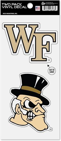 Rico Industries NCAA Wake Forest Demon Deacons Alternate 4" x 9" Double Up Die-Cut Sticker in Kuwait