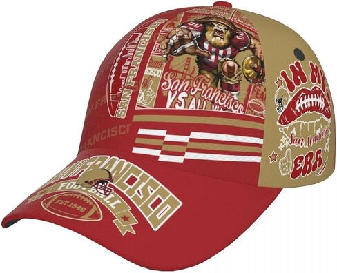 Football City Silhouette Baseball Cap Print Adjustable Snapback Hat Game Day for Men Women Fans Gift in Kuwait