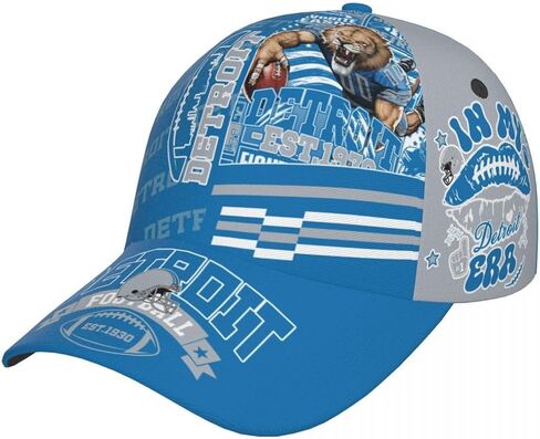 Football City Silhouette Baseball Cap Print Adjustable Snapback Hat Game Day for Men Women Fans Gift in Kuwait