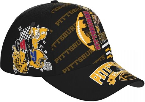 Football City Silhouette Baseball Cap Print Adjustable Snapback Hat Game Day for Men Women Fans Gift in Kuwait