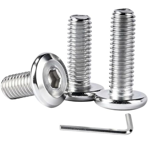 10Pcs M6-1x22mm Flat Head Socket Cap Screws Countersunk Bolts, Allen Socket Drive, Stainless Steel 18-8,Full Thread Furniture Screws with Hex Wrench in Kuwait