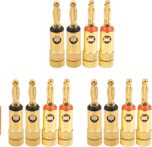 A92Z Gold Plated Banana Plugs 2 Red 2 Black 4Mm 12 Pcs LL68-4BP1 in Kuwait