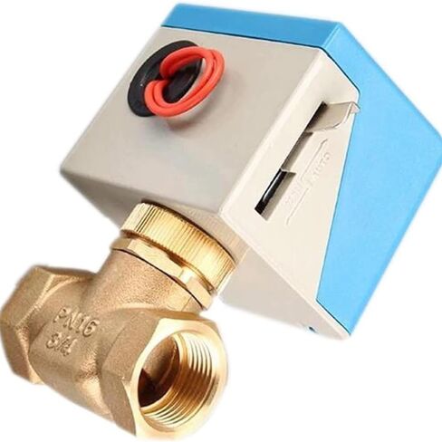 صمام كروي نحاسي كهربائي بمحرك 2 سلك AC220V - 1/2 بوصة، 3/4 بوصة، 1 بوصة صمام إيقاف ثنائي الاتجاه - لوازم صمام LC (220vac 1 بوصة) in Kuwait
