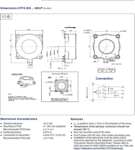 HTFS800-P محول الاستشعار الحالي التصنيف الحالي 800A in Kuwait