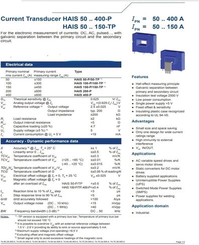 HAIS200-P محول تأثير الاستشعار الحالي 200A حلقة مفتوحة in Kuwait