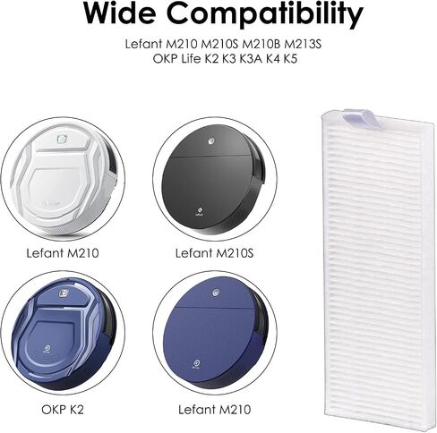 (12 قطعة) مرشحات HEPA لـ Lefant M210P M210B M213S M210S M210 M213، OKP Life K2 K3 K3A K4 K5 طقم فلتر مكنسة كهربائية روبوتية، ملحقات فلاتر الأجزاء البديلة (ليس لـ M210 Pro) in Kuwait