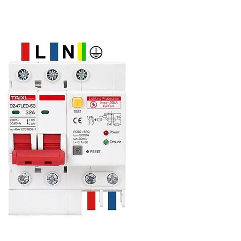 قاطع دائرة التيار المتبقي مع واقي ضد التسرب 20KA 16A 32A 63A 40A (اللون: 2P-PE، الحجم: 40A) in Kuwait