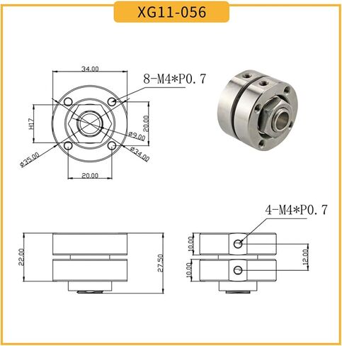 Adjustable Damping Shaft Stainless Steel Disc Hinge Through Line Hole Damper Can Stop At Will(1.0N.m) in Kuwait