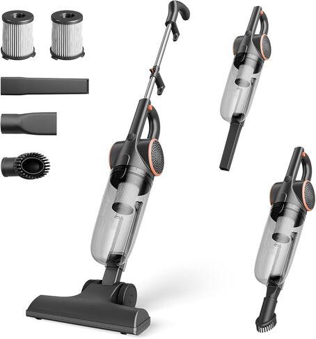 Corded Vacuum Cleaner, 600W 25KPa Powerful Stick Vacuum for Home Pet Hair, Lightweight Handheld Vacuum with 16ft Long Cord, Hardwood Floor Carpet Tile Cleaning in Kuwait