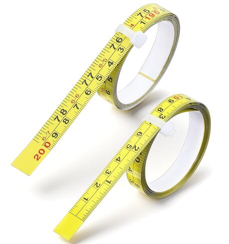 2 Pack Adhesive Tape Measure, Adhesive Measuring Tape 78-Inch / 200Cm with 1/2-Inch Marks, Right-to-Left Reading for Woodworking, Saw, Drafting Table (Yellow) in Kuwait