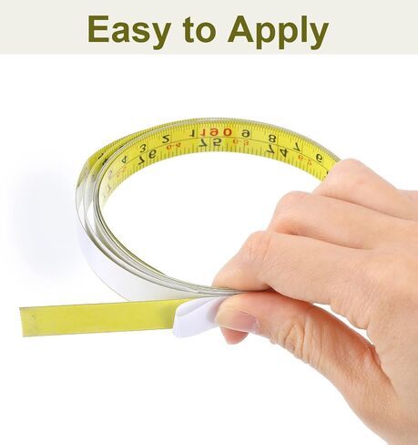 2 Pack Adhesive Tape Measure, Adhesive Measuring Tape 78-Inch / 200Cm with 1/2-Inch Marks, Right-to-Left Reading for Woodworking, Saw, Drafting Table (Yellow) in Kuwait