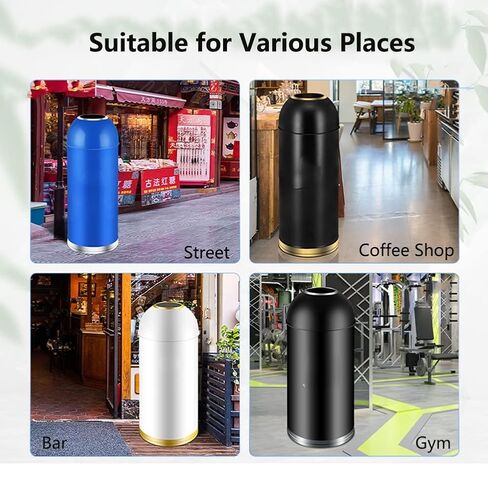 Stainless Steel Trash Can with Lid Open Top Trash Bin, Industrial Metal Trash Enclosure, Detachable Inside Cabinet, Commercial Garbage Bin for Hotel, Patios, Cafés, Parks (Color : Pink, Size : 35L) in Kuwait