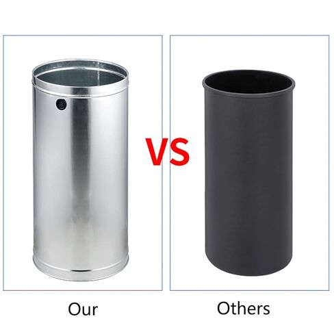 Stainless Steel Trash Can with Lid Open Top Trash Bin, Industrial Metal Trash Enclosure, Detachable Inside Cabinet, Commercial Garbage Bin for Hotel, Patios, Cafés, Parks (Color : Pink, Size : 35L) in Kuwait