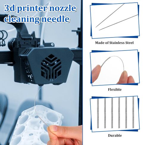20Pcs 3D Printer Nozzle Cleaning Kit Needles, Stainless Steel Nozzle Unclogger No Clogger Welding Tip Cleaner Tools Accessories for Drills, (0.15, 0.2, 0.25, 0.3, 0.35, 0.4, 0.5, 0.6, 0.8, 1.0mm) in Kuwait