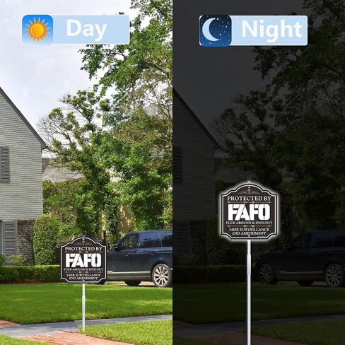 FAFO Security Sign - Protected by FAFO, Funk Around and Find Out Home Warning Sign For Yard with 28" Stake,10x10 Inch 2nd Amendment Rustproof, WeatherProof Fade Resistant Aluminum, Easy To Install. in Kuwait