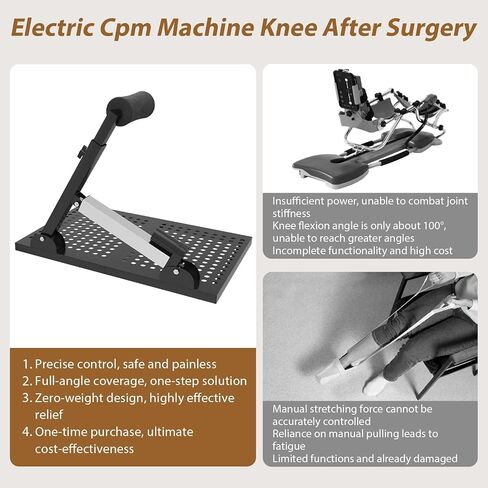 Electric CPM Machine Knee After Surgery(Prone Position) with Remote Control, Knee Therapy Exercise Strengthening Equipment for ACL PCL MCL Rehabilitation, Gender-Neutral-Left/Right Leg in Kuwait