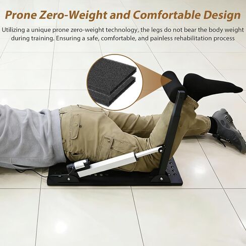 Electric CPM Machine Knee After Surgery(Prone Position) with Remote Control, Knee Therapy Exercise Strengthening Equipment for ACL PCL MCL Rehabilitation, Gender-Neutral-Left/Right Leg in Kuwait