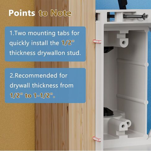 TVBU505-1 Recessed Outlet Box, Recessed Electrical Box for Wall Mount TV, Outlet Mounting Box for New Construction&Retrofit Projects, Wall Outlet Box with Duplex & Decorator Style Covers,2-Gang in Saudi Arabia