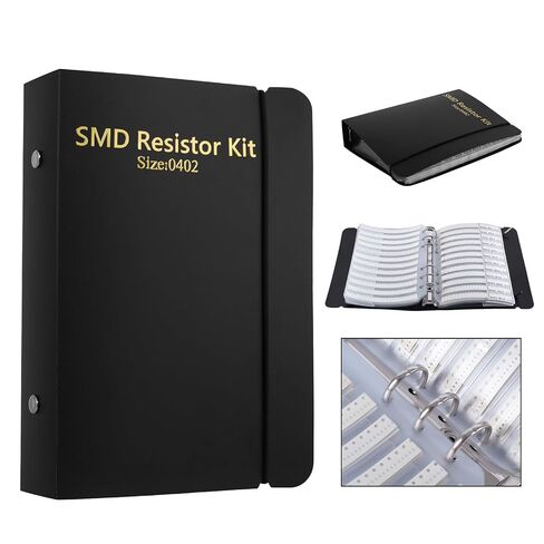 مجموعة أدوات المقاومات SMD 0402 مع مجلد تشكيلة المكثفات 0402 - عينة من مجموعة الكتب للمكونات الإلكترونية. in Kuwait