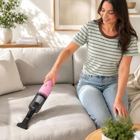 Handheld Vacuum Cordless, 13000Pa Portable Vacuum Cleaner with Large Dust Cup, Rechargeable Hand Vacuum for Home, Sofa, Stairs, Kitchen, Car, Crumbs, Dust, Hair and Everyday Messes, Soft Pink in Kuwait
