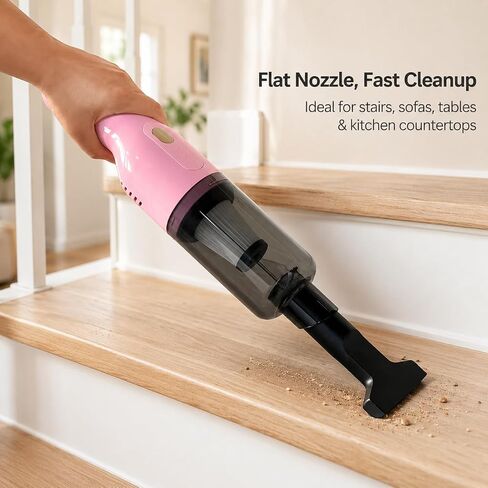 Handheld Vacuum Cordless, 13000Pa Portable Vacuum Cleaner with Large Dust Cup, Rechargeable Hand Vacuum for Home, Sofa, Stairs, Kitchen, Car, Crumbs, Dust, Hair and Everyday Messes, Soft Pink in Kuwait