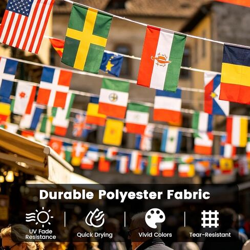 185Ft 200 Countries International String Flags-8"x5.5" International World Flags Bunting Banners for World Cup, Party Decorations, Bars, Sports Clubs, School Festivals, Celebrations(200) in Kuwait